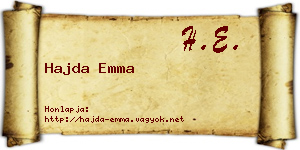 Hajda Emma névjegykártya